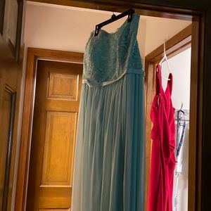 Teal David bridal dress